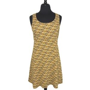 Sunny Names Vintage Botanical Mini Dress Size 10‎ Earth Tone Sleeveless A-Line